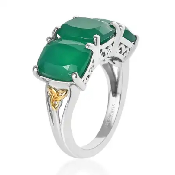 Verde Onyx 3 Stone Ring - Picture 3 of 8